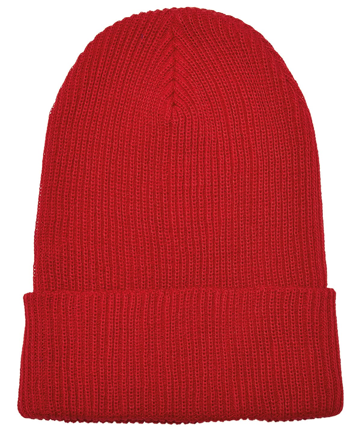 Flexfit By Yupoong Recycled Yarn Ribbed Knit Beanie 1504Ry YP191 - Red One size - Customisable Beanies