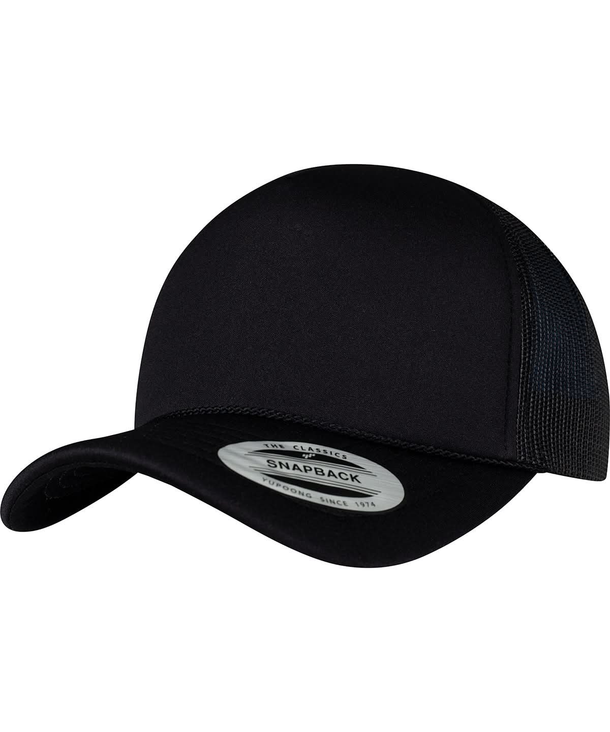 Flexfit By Yupoong Foam Trucker Cap Curved Visor 6005Fc YP208 - Black Black Black One size - Customisable Caps