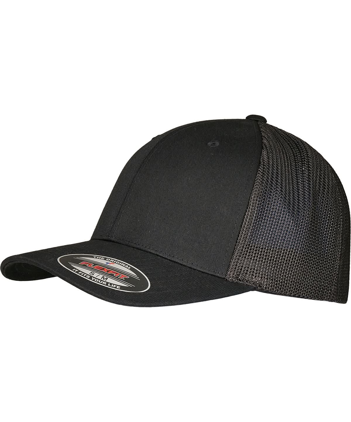 Flexfit By Yupoong Flexfit Trucker Recycled Mesh 6511Rm YP231 - Black Black One size - Customisable Caps