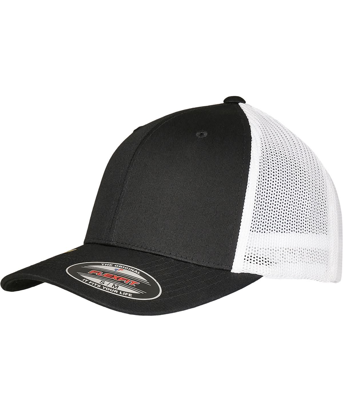 Flexfit By Yupoong Flexfit Trucker Recycled Mesh 6511Rm YP231 - Black White One size - Customisable Caps
