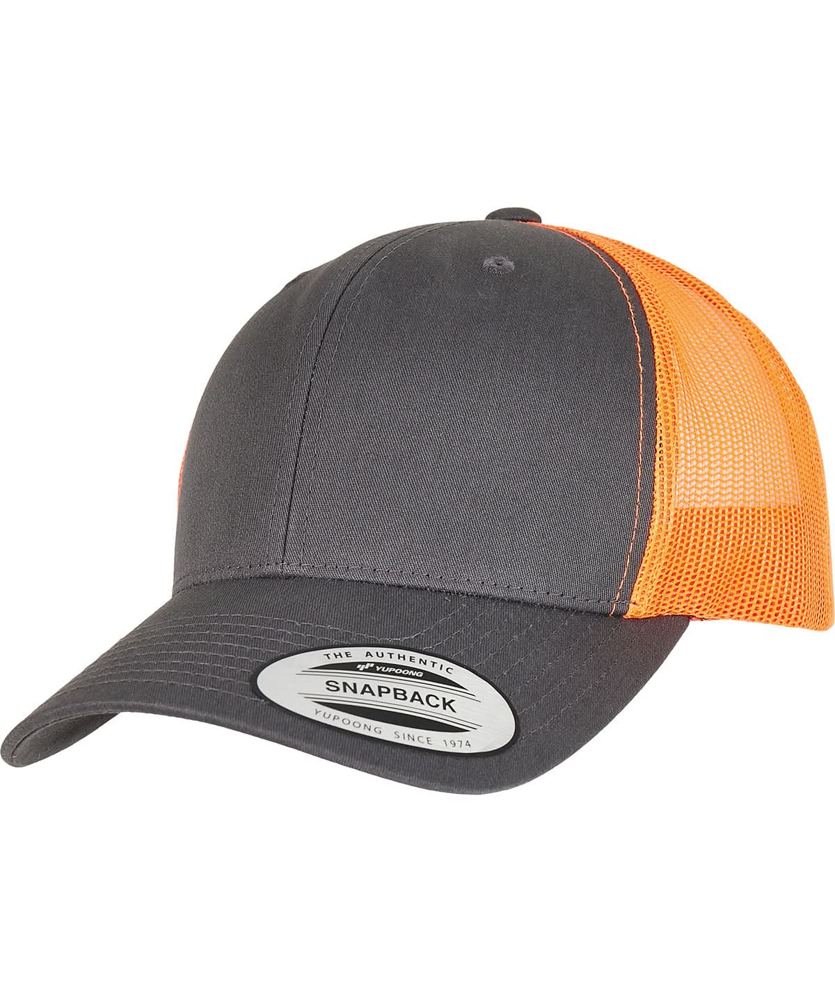 Flexfit By Yupoong Retro Trucker 2 Tone 6606T YP237 - Charcoal Neon Orange One size - Customisable Caps