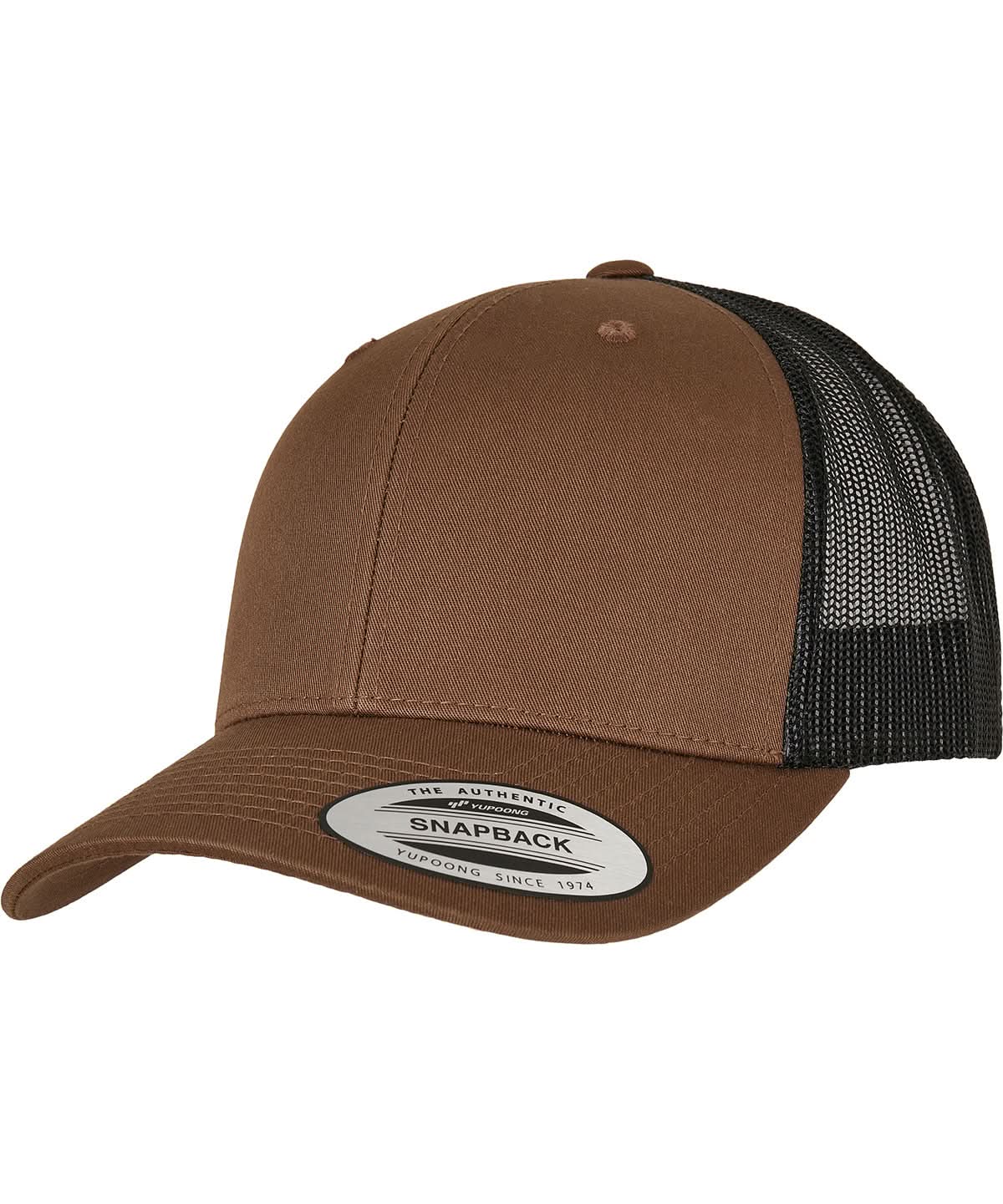 Flexfit By Yupoong Retro Trucker 2 Tone 6606T YP237 - Coyote Brown Black One size - Customisable Caps