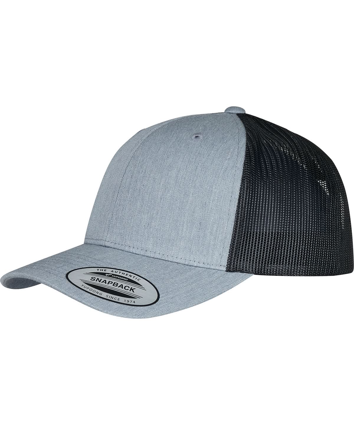 Flexfit By Yupoong Retro Trucker 2 Tone 6606T YP237 - Heather Black One size - Customisable Caps