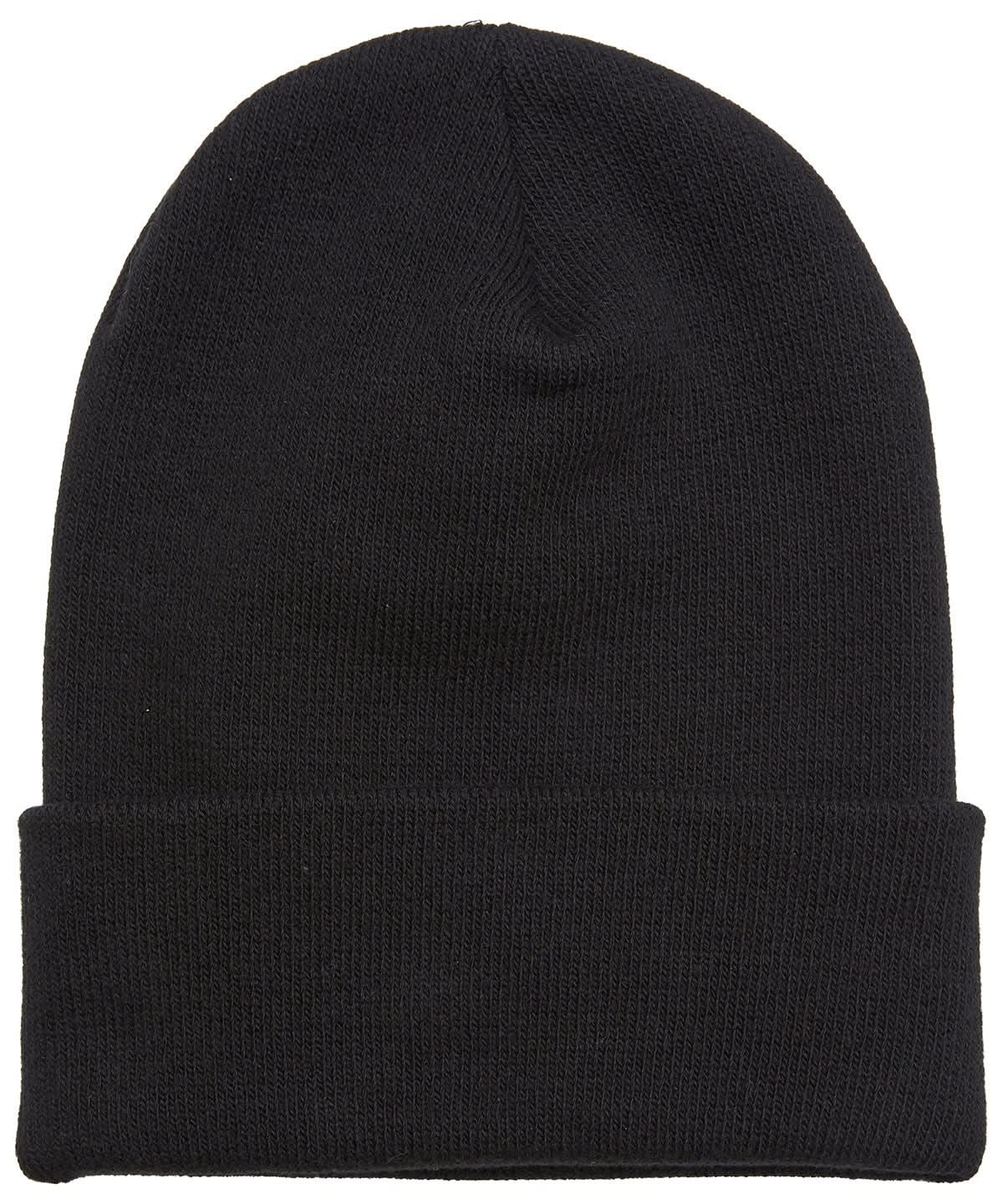 Flexfit By Yupoong Heavyweight Organic Long Beanie YP249 - Black One size - Customisable Beanies