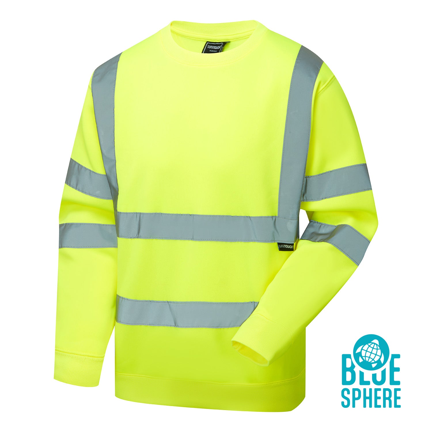 Supertouch Eco Hi Vis Yellow Sweatshirt - EHV09 - - Customisable SHIRT