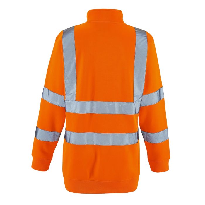 Supertouch - Ladies Hi Vis Orange Eshaal Zipped Sweatshirt - HV315 - - Customisable Top