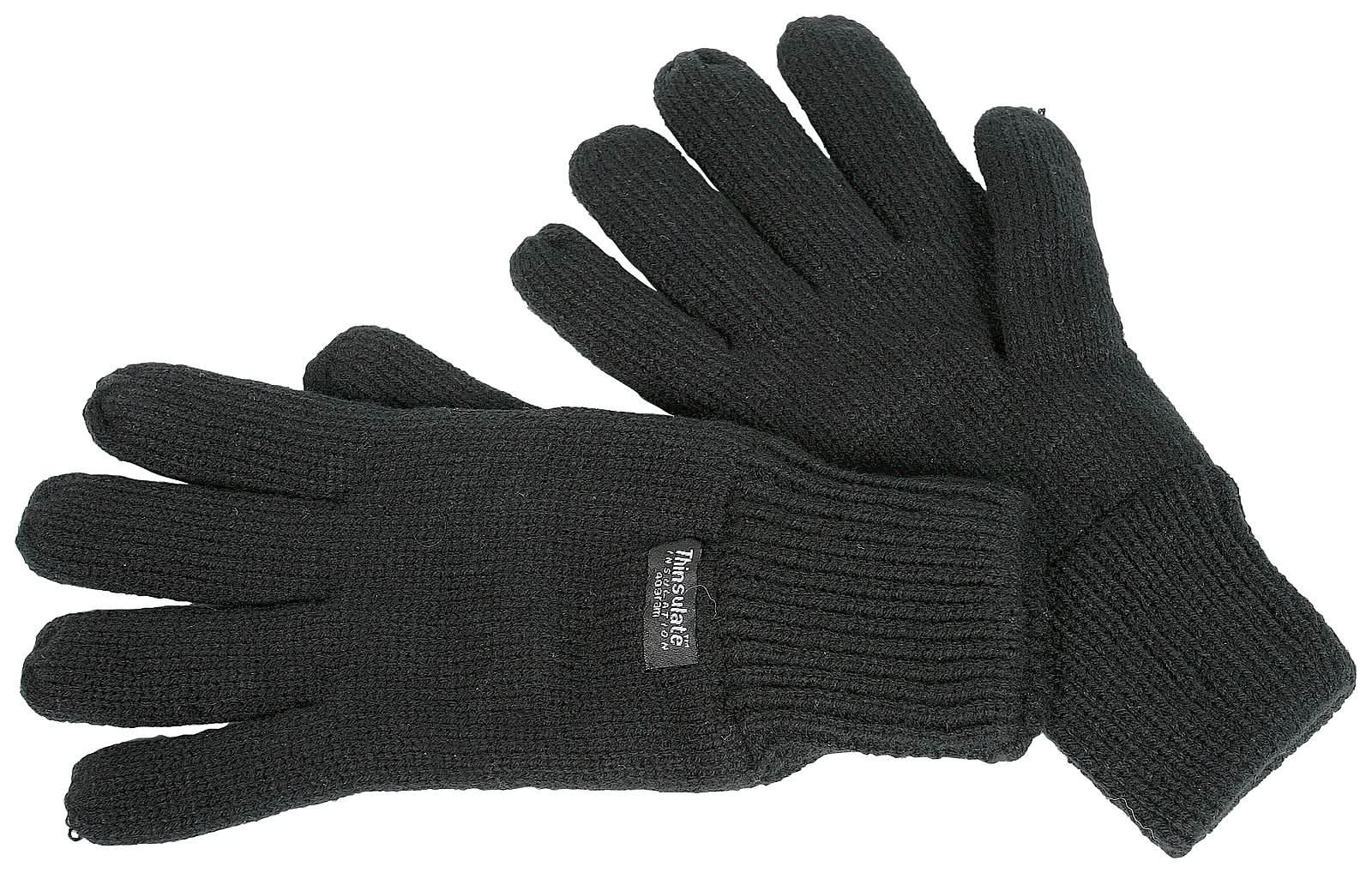 Fort Thinsulate Lined Knitted Gloves FORT 602 - Black One Size - Customisable Gloves