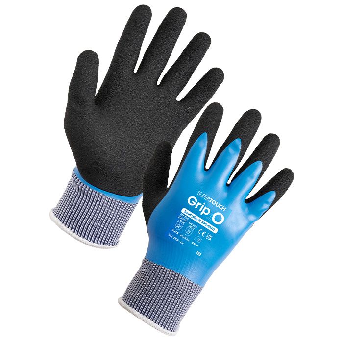 Supertouch - Grip2-O Water Resistant Gloves - G117 - Blue - Customisable General Handling