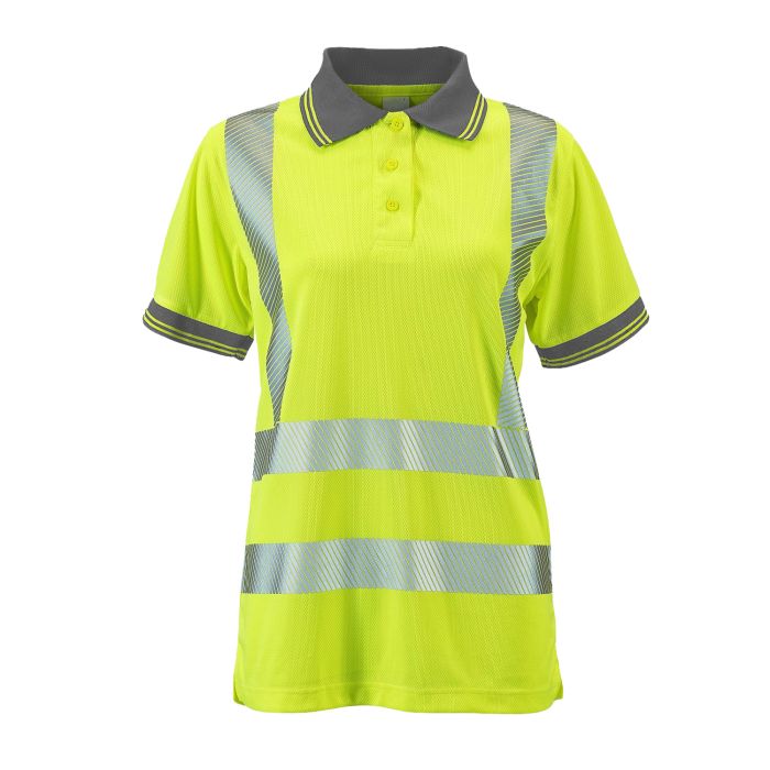 Supertouch - Ladies Hi Vis Yellow Savannah Birds Eye Polo - HV308 - Yellow - Customisable Shirt