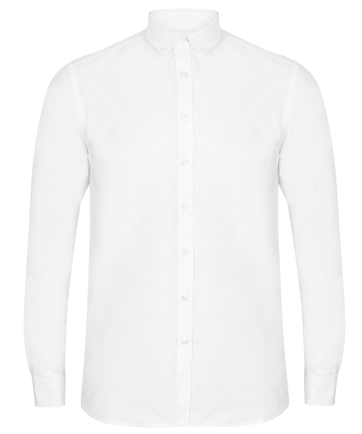 Henbury - Modern long sleeve Oxford shirt - HB512 - White - Customisable Shirts