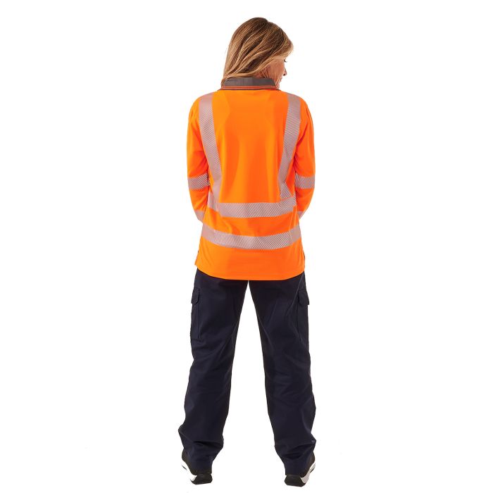 Supertouch - Ladies Hi Vis Orange Jaya Birds Eye Polo - HV307 - - Customisable Shirt