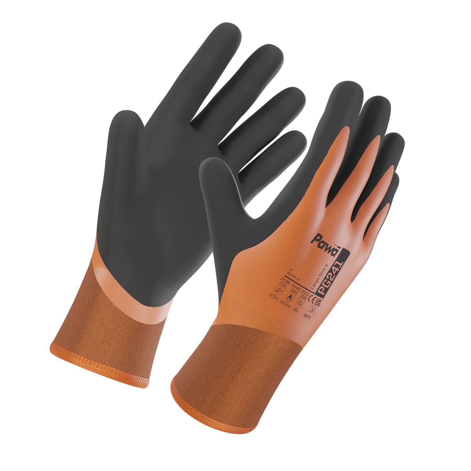 Pawa Gloves PG241 - Orange - Customisable PAWA