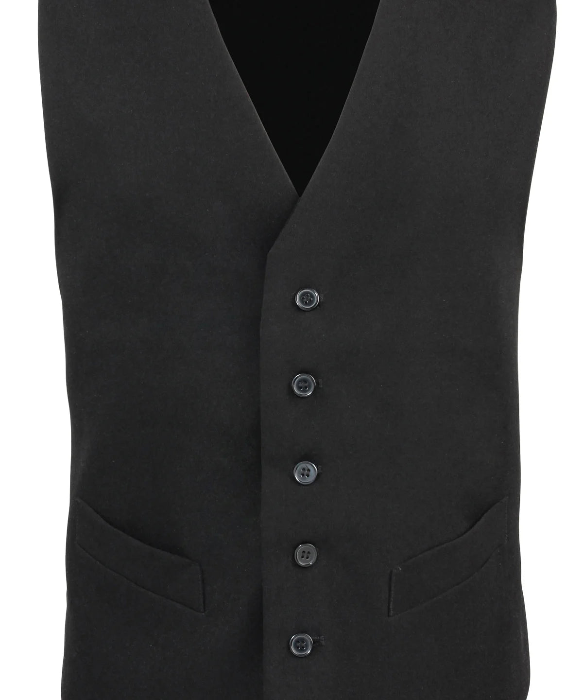 Premier Black Lined Polyester Waistcoat - PR622 - Black - Customisable Waistcoat