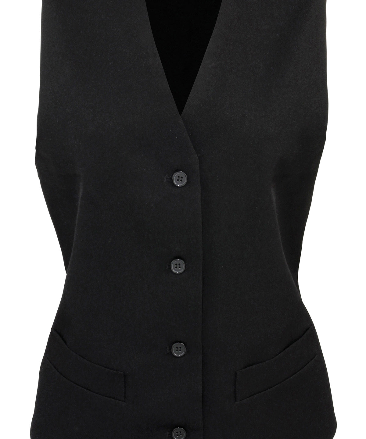 Premier Black Lined Polyester Ladies Waistcoat - PR623 - - Customisable Waistcoat