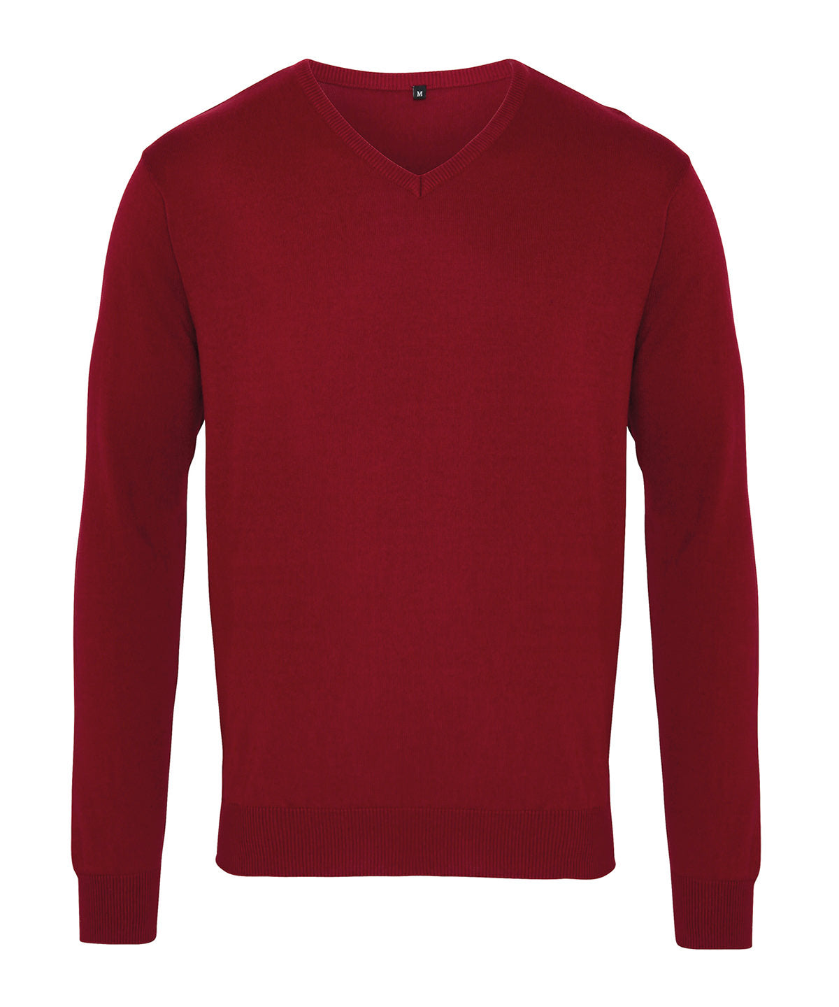 Premier - V-neck knitted sweater - PR694 - Burgundy - Customisable Knitted Jumpers