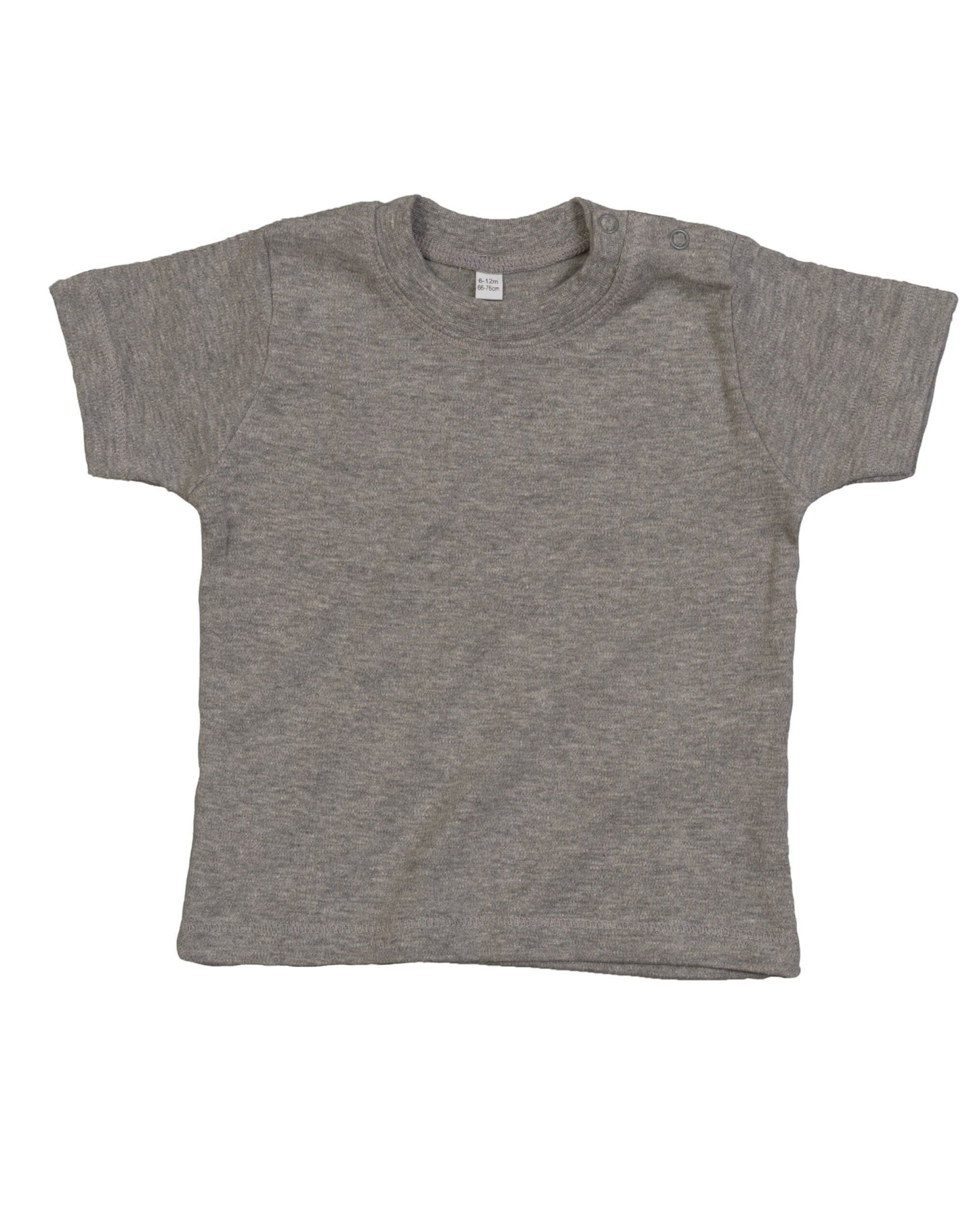 Babybugz Baby T bz02 - Organic Heather Grey Melange - Customisable Babywear