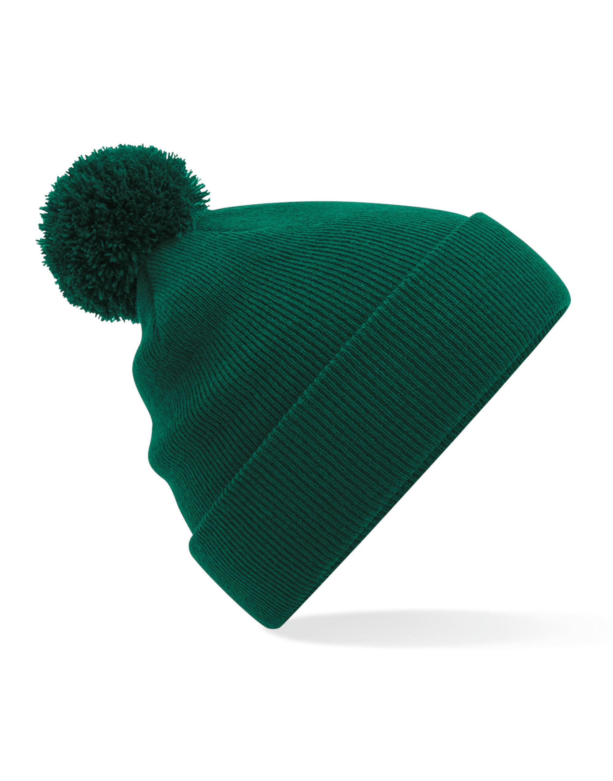 Beechfield Original Pom Pom Beanie B426 - Bottle Green O S - Customisable Beanies