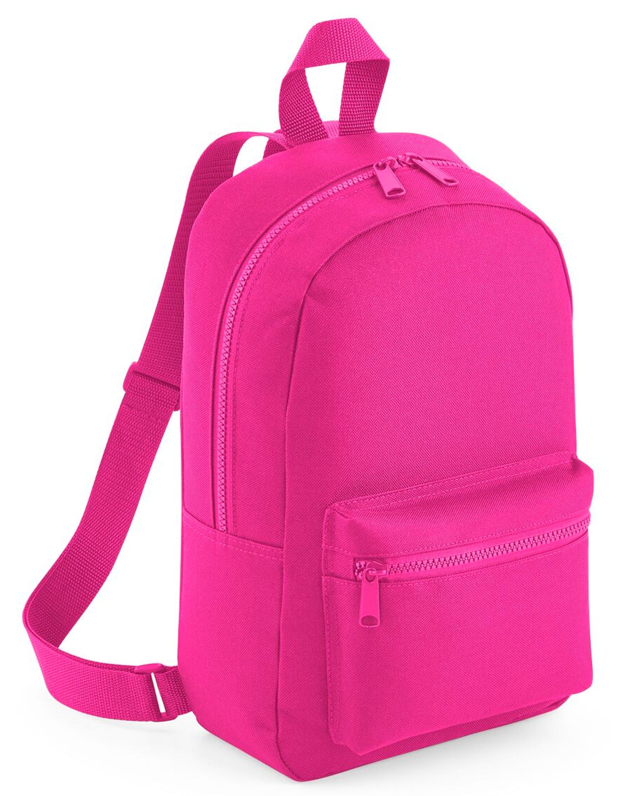 Bagbase Mini Essential Fashion Backpack BG153 - Fuchsia O S - Customisable Bags