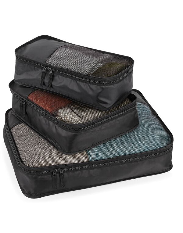 Bagbase Escape Packing Cube Set BG459 - Black O S - Customisable Bags