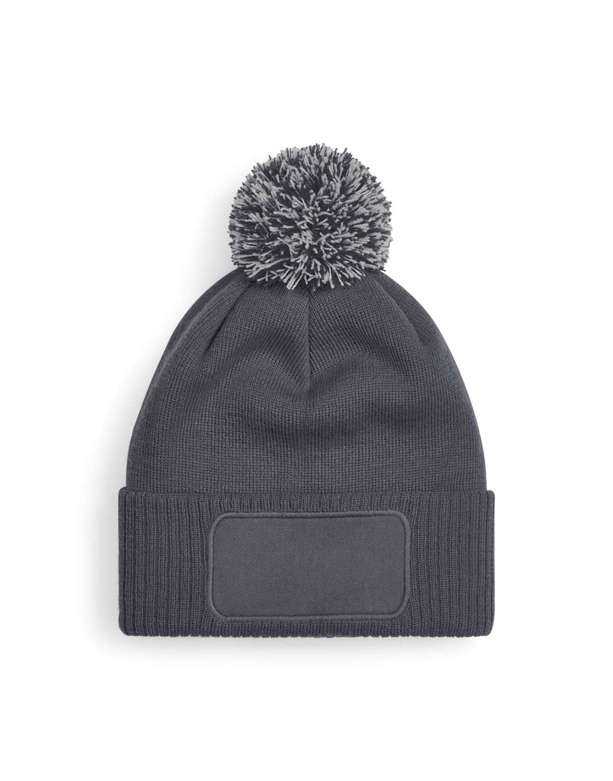 Beechfield Snowstar® Patch Beanie B443 - Graphite Grey Light Grey O S - Customisable Beanies