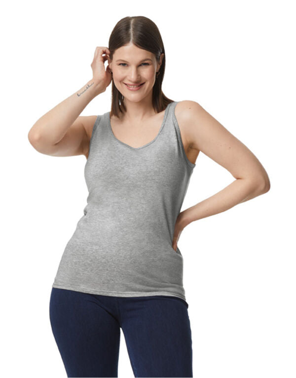 Gildan Softstyle Ladies Tank Top 64200l - Black 2XL - Customisable T-Shirts