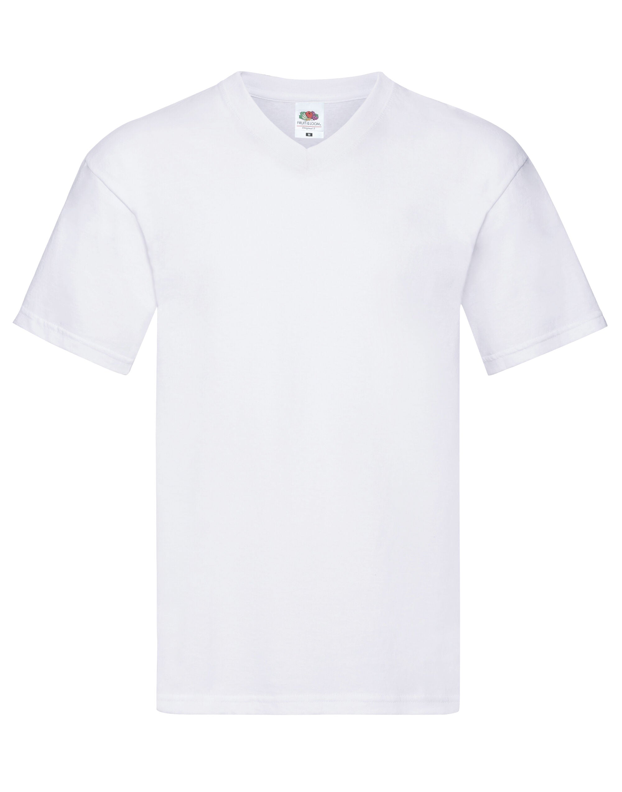 Fruit of the Loom Mens Original V Neck T 61426 - White - Customisable T-Shirts