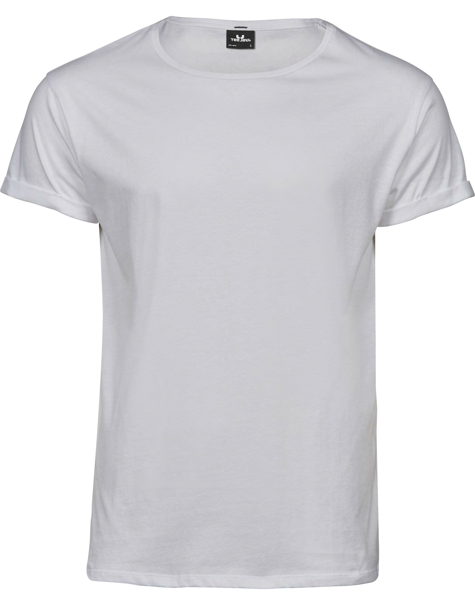 Tee Jays Mens Roll Up Sleeve Tee TJ5062 - White - Customisable T-Shirts