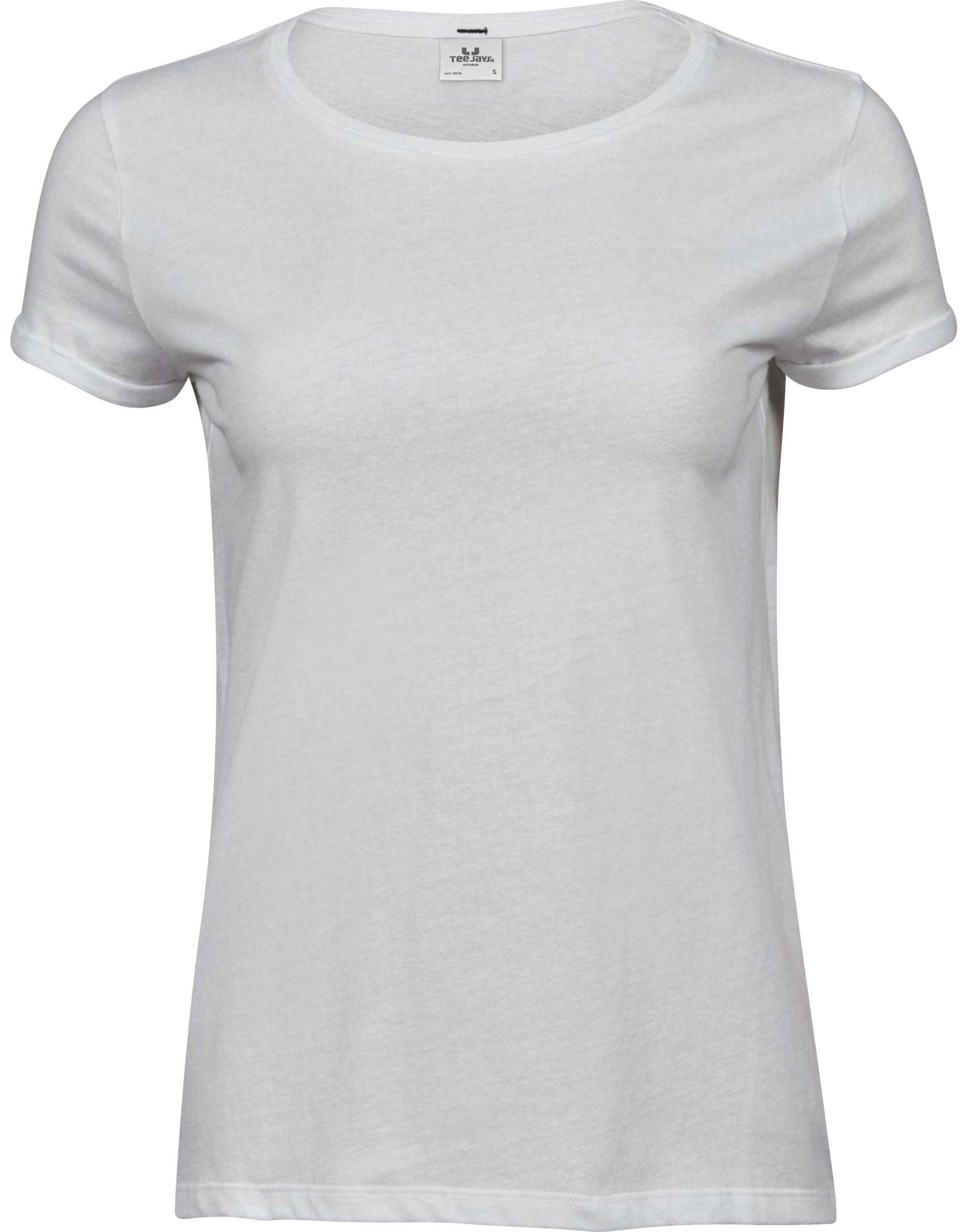 Tee Jays Ladies Roll Up Sleeve Tee TJ5063 - White - Customisable T-Shirts