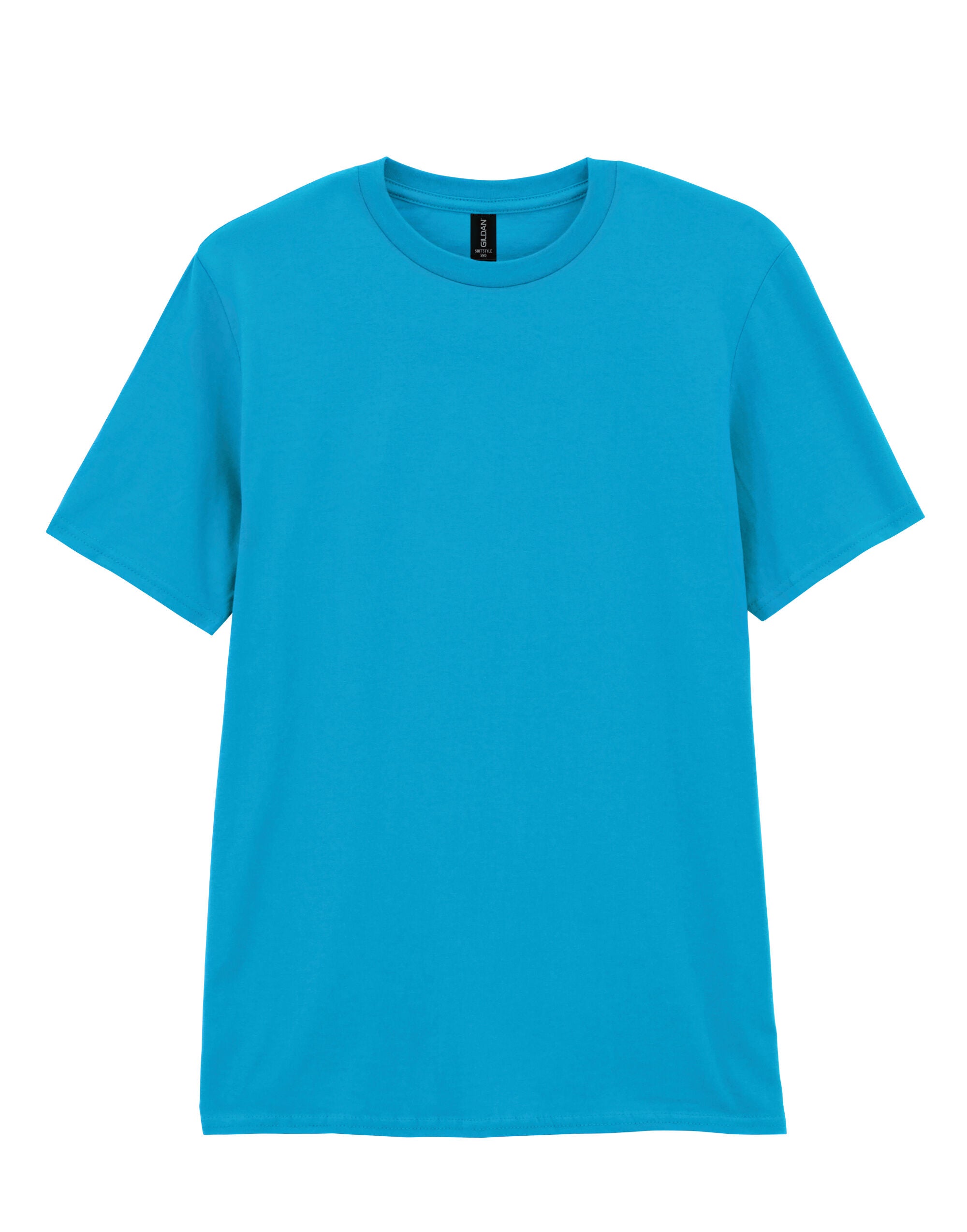 Gildan Adult T-Shirt Softstyle - Caribbean Blue - Customisable T-Shirts