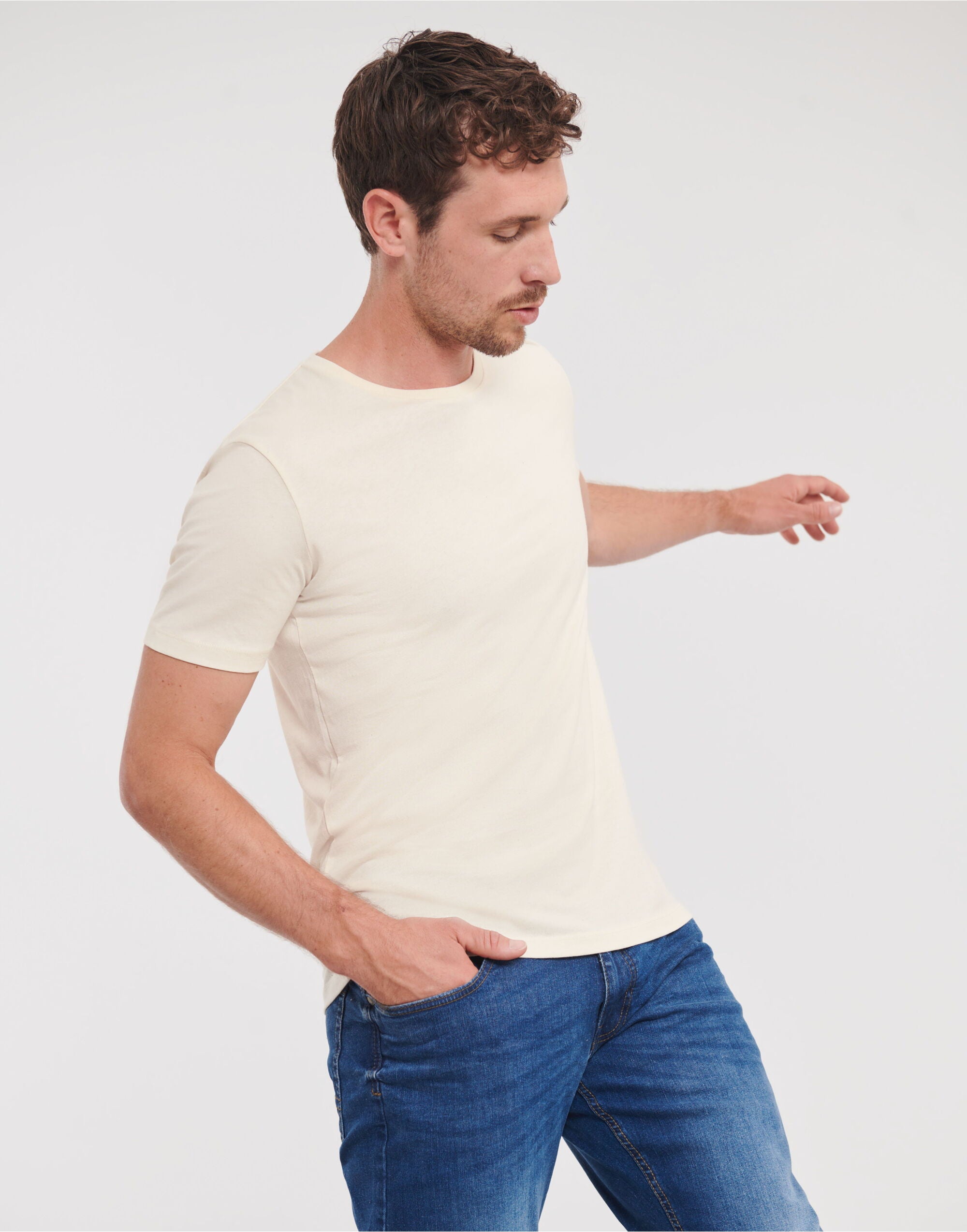 Russell Short Sleeve Collection Russell Short Sleeve Mens Pure Organic T R108M - Natural - Customisable T-Shirts