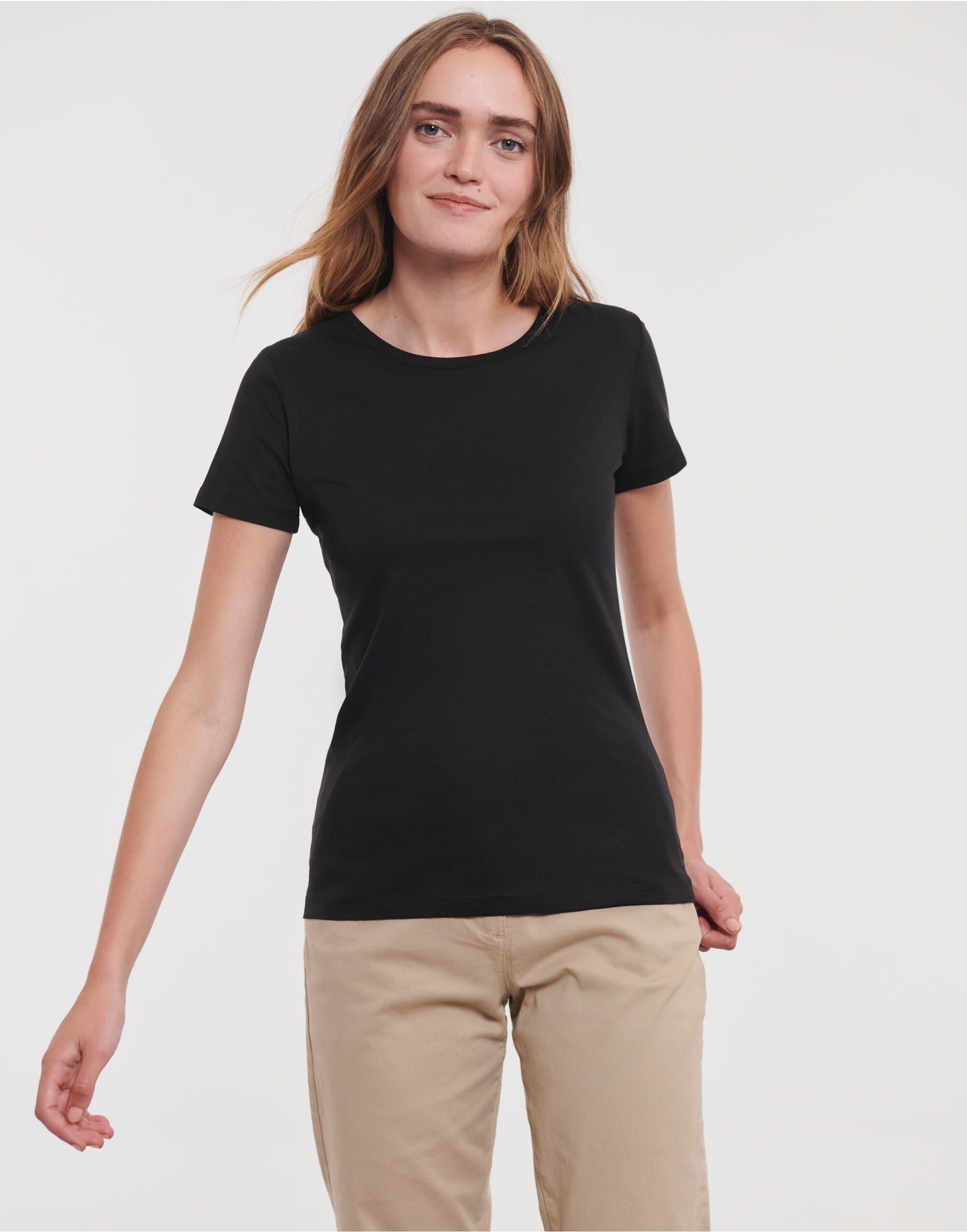 Russell Short Sleeve Collection Russell Short Sleeve Ladies Pure Organic T R108F - Black - Customisable T-Shirts