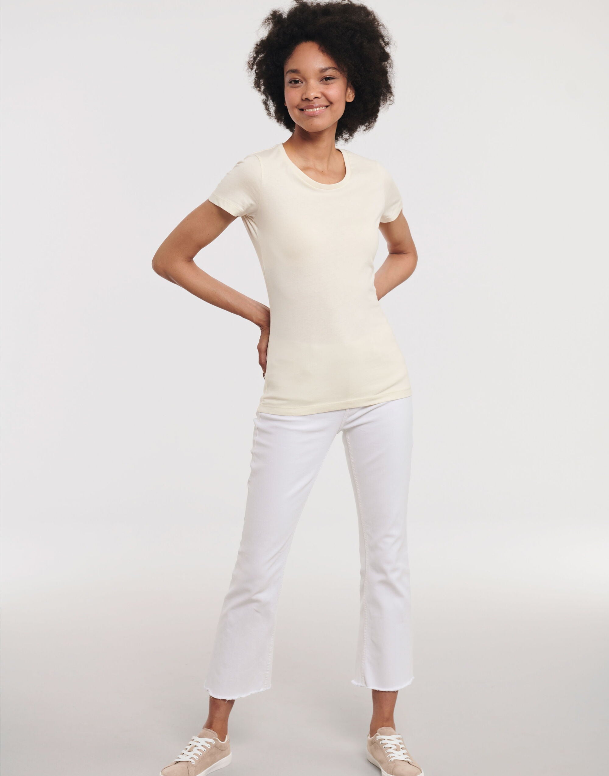 Russell Short Sleeve Collection Russell Short Sleeve Ladies Pure Organic T R108F - Natural - Customisable T-Shirts