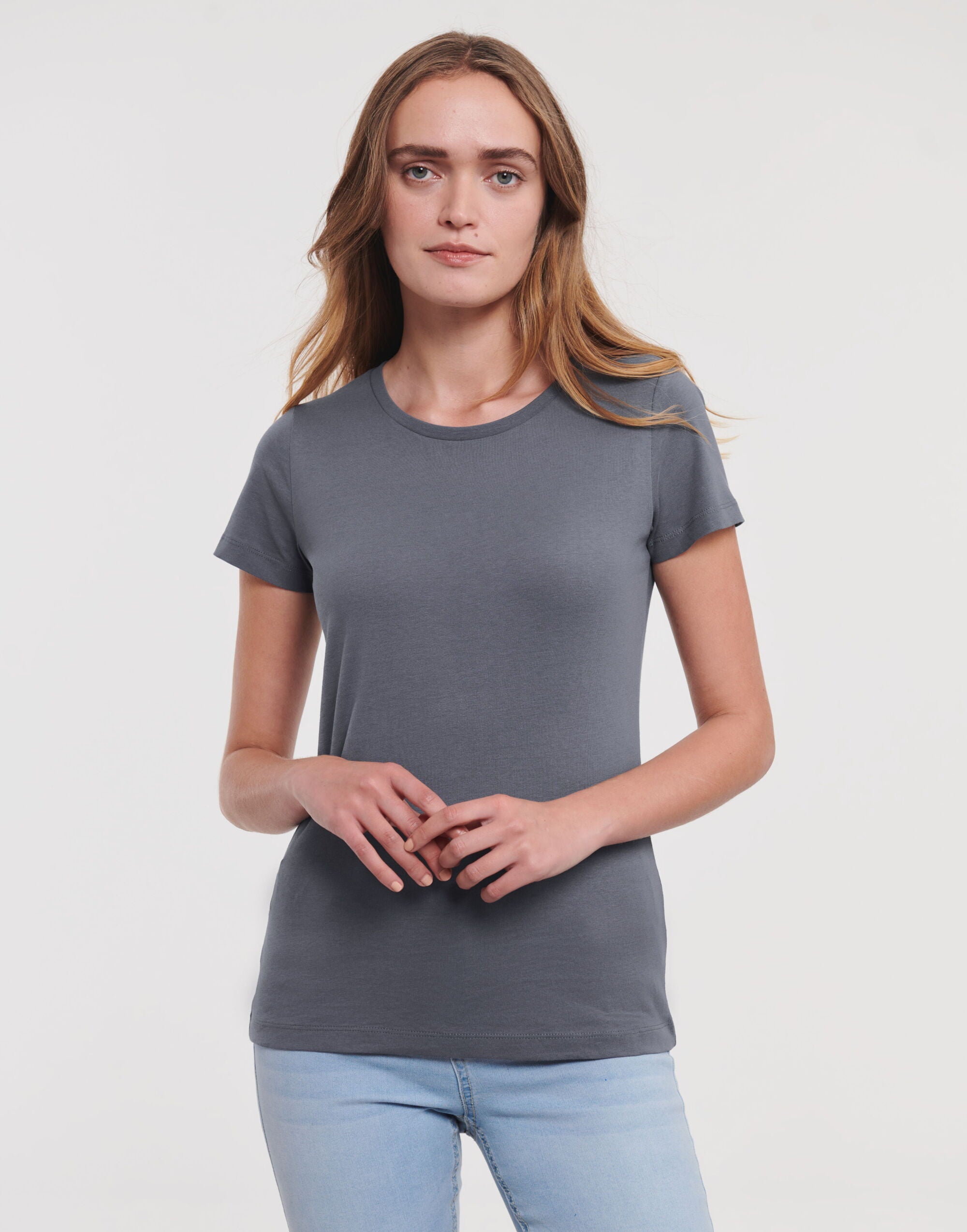 Russell Short Sleeve Collection Russell Short Sleeve Ladies Pure Organic T R108F - Convoy Grey - Customisable T-Shirts