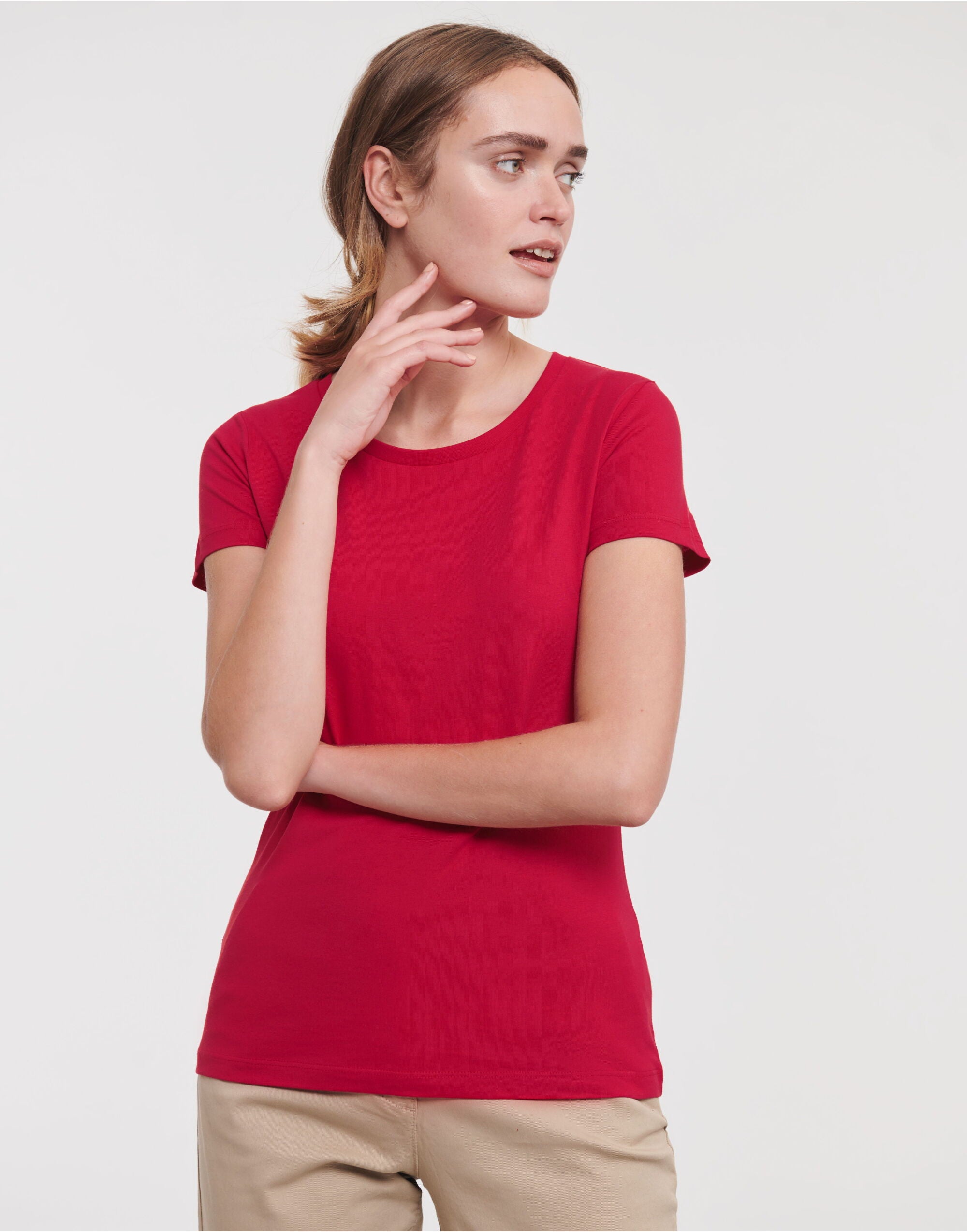 Russell Short Sleeve Collection Russell Short Sleeve Ladies Pure Organic T R108F - Classic Red - Customisable T-Shirts