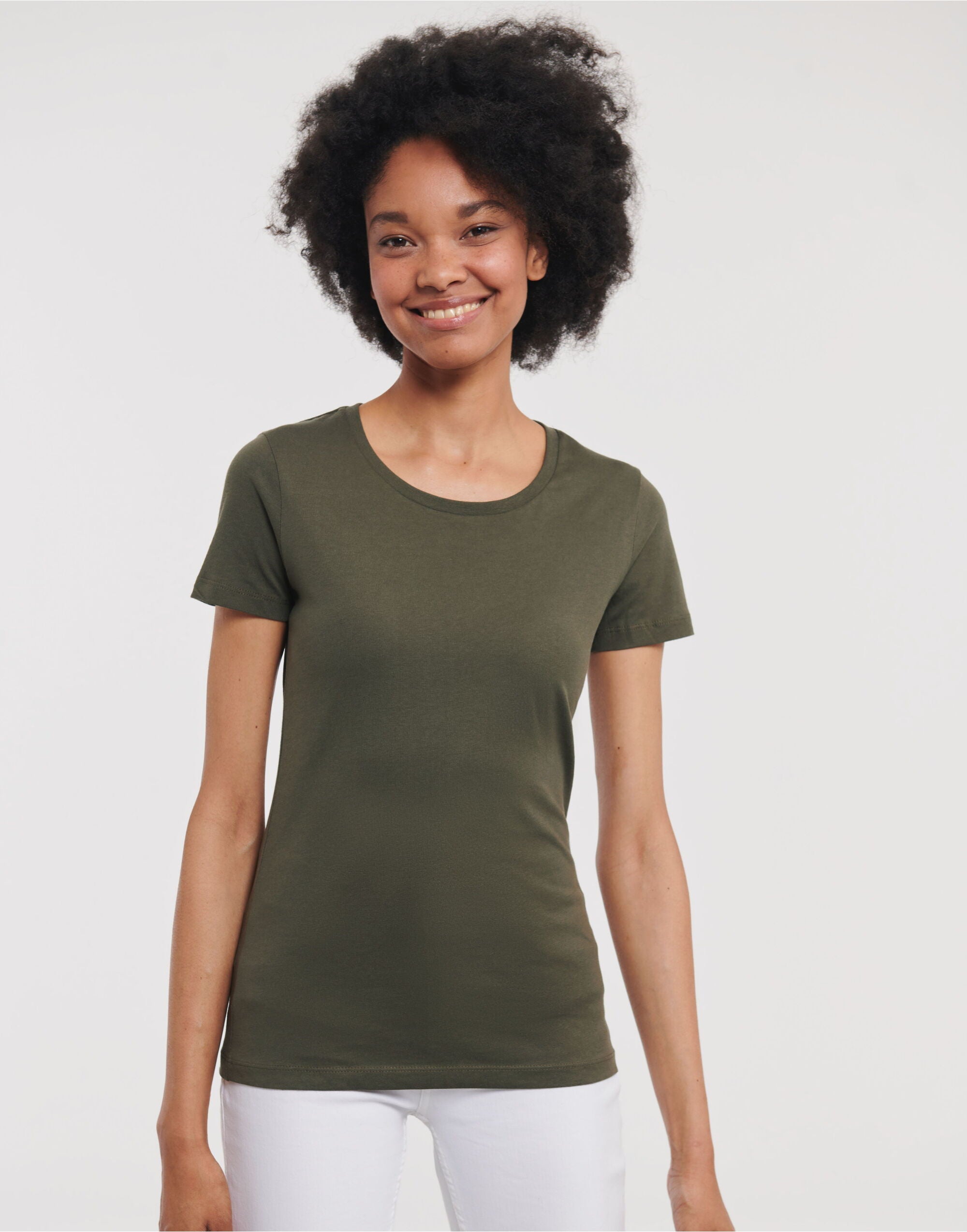Russell Short Sleeve Collection Russell Short Sleeve Ladies Pure Organic T R108F - Dark Olive - Customisable T-Shirts