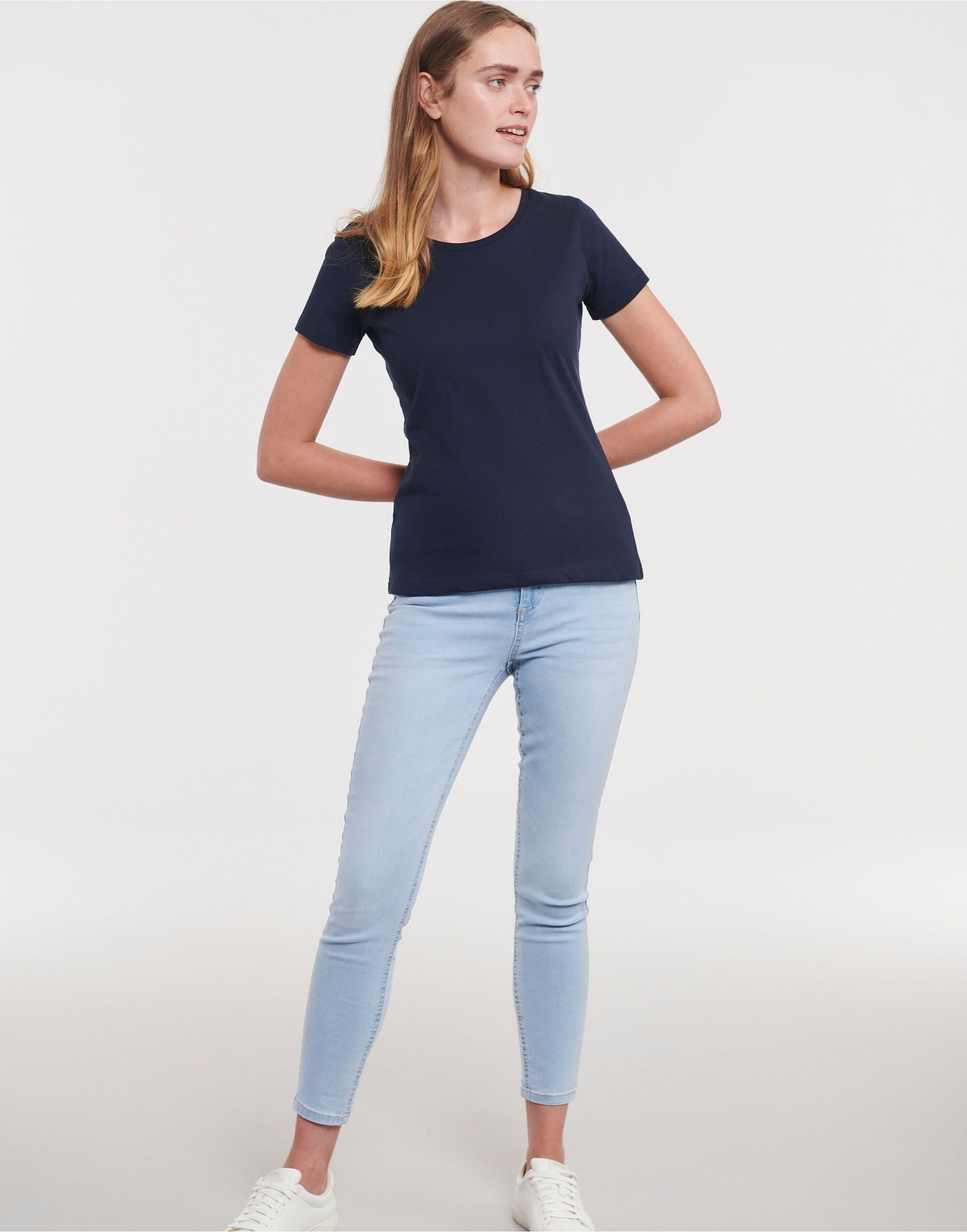 Russell Short Sleeve Collection Russell Short Sleeve Ladies Pure Organic T R108F - French Navy - Customisable T-Shirts