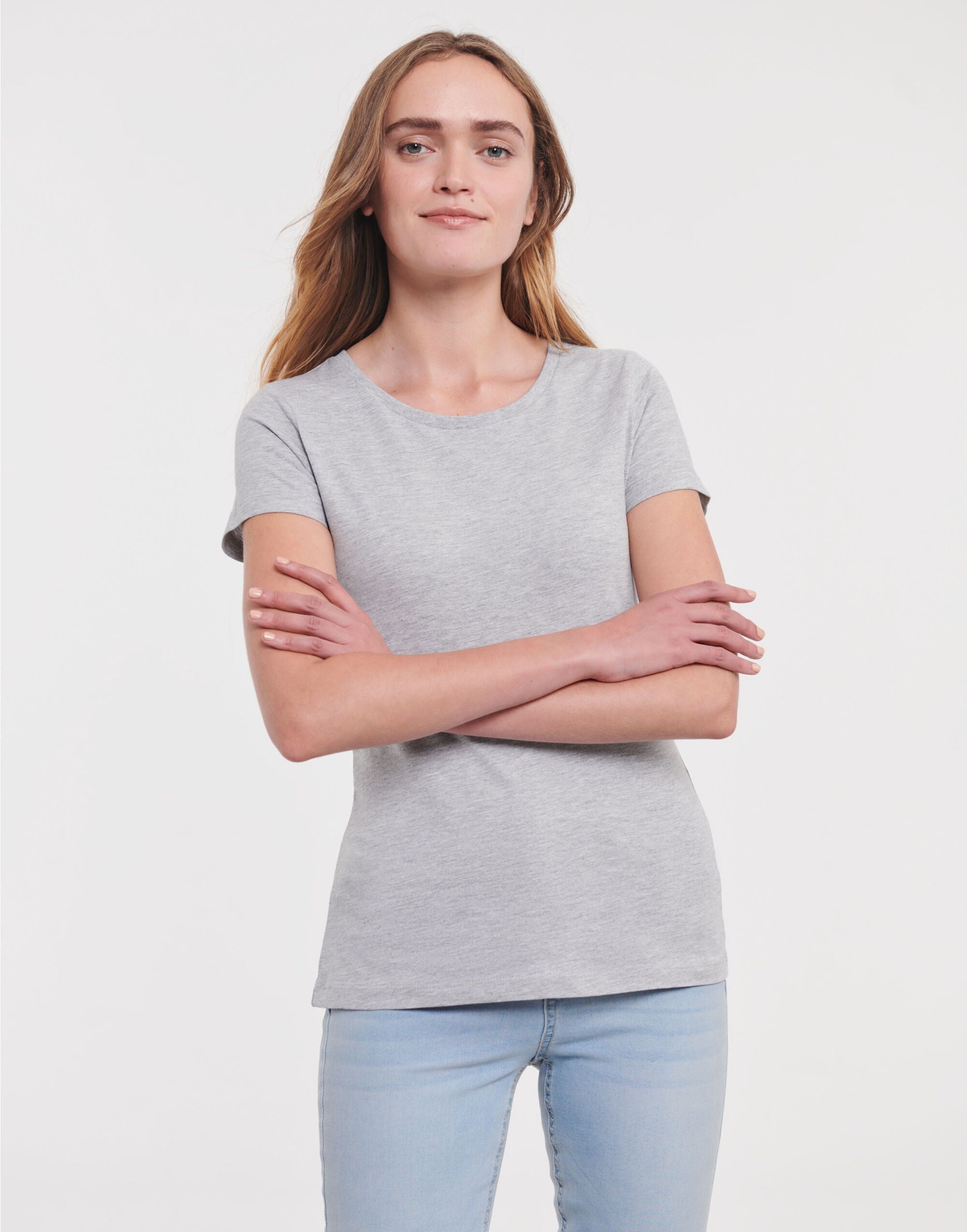 Russell Short Sleeve Collection Russell Short Sleeve Ladies Pure Organic T R108F - Light Oxford - Customisable T-Shirts