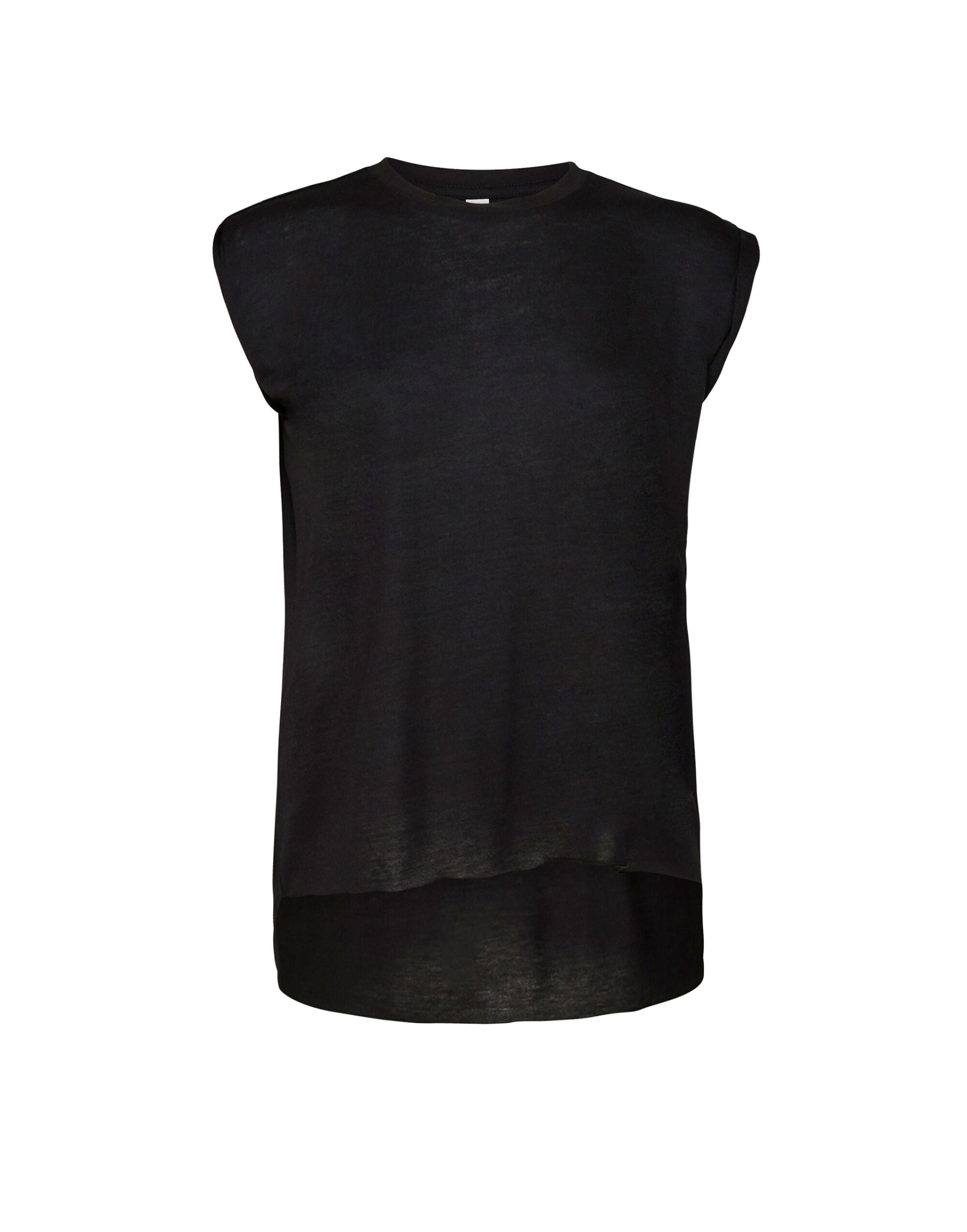 Bella Womens Flowy Muscle Tee Roll Cuff BE8804 - Black - Customisable