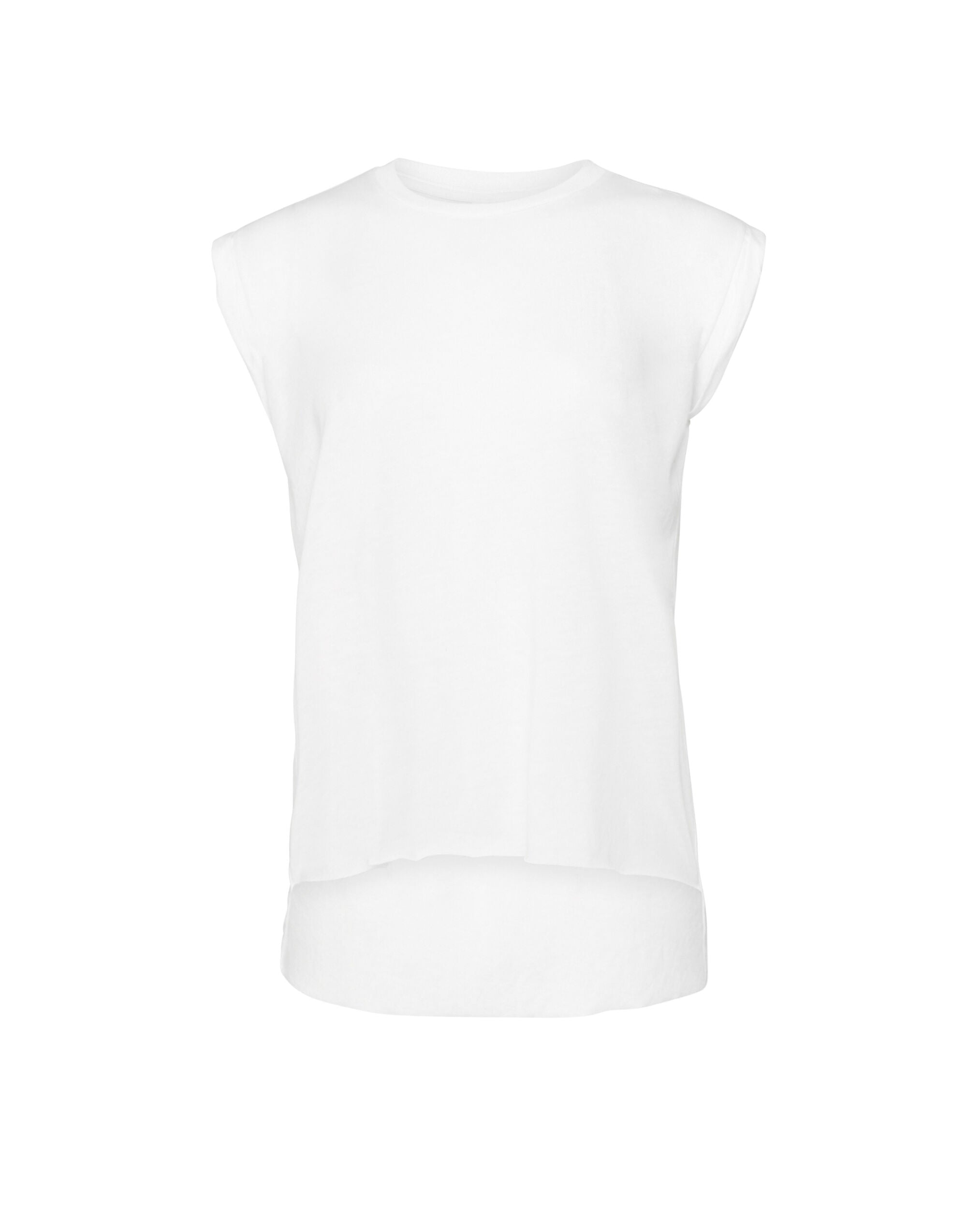 Bella Womens Flowy Muscle Tee Roll Cuff BE8804 - White - Customisable