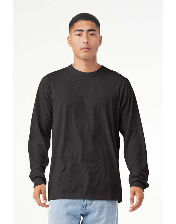 Bella Canvas Unisex Heather Jersey LS Tee CA3501CVC - Dark Grey Heather S - Customisable T-Shirts