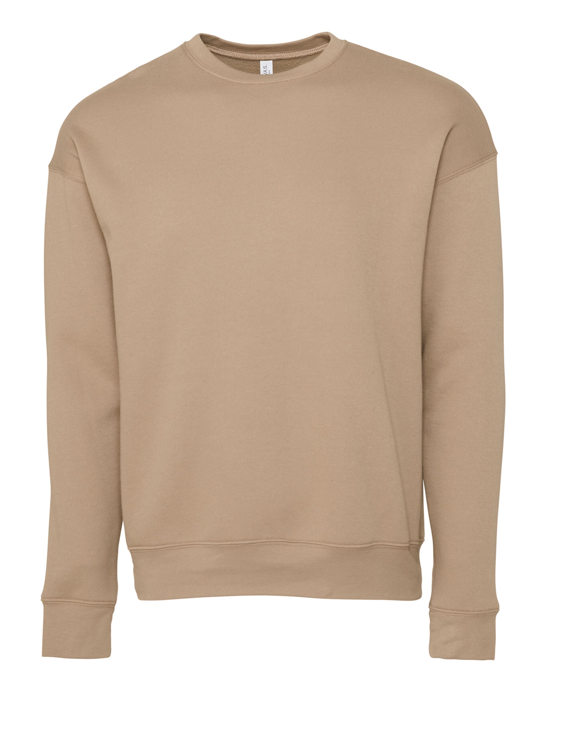 Bella Canvas Unisex Drop Shoulder Fleece Sweat ca3945 - Tan - Customisable Outerwear