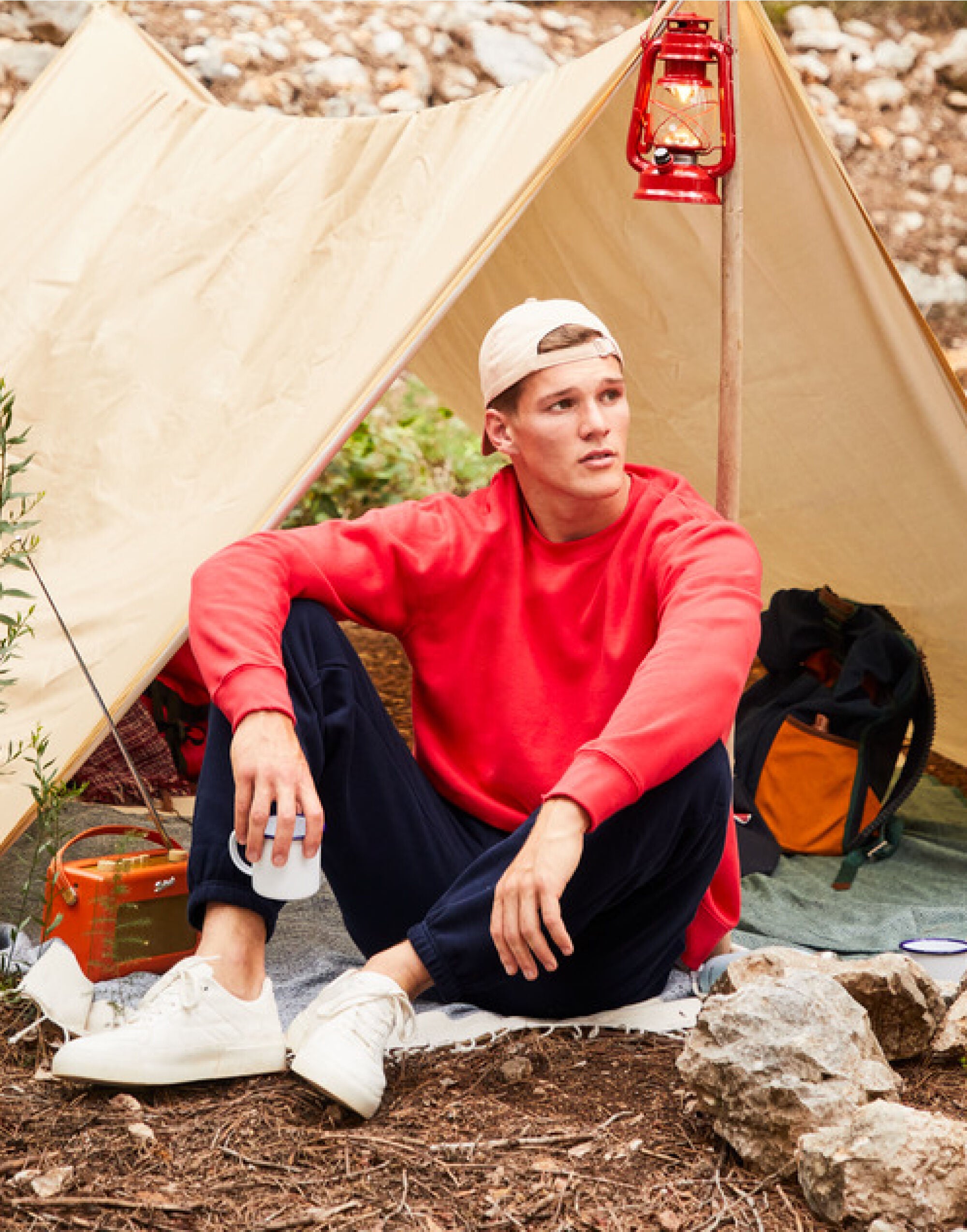 Fruit of the Loom Mens Premium Set In Sweat 62154 - Red - Customisable Sweatshirts