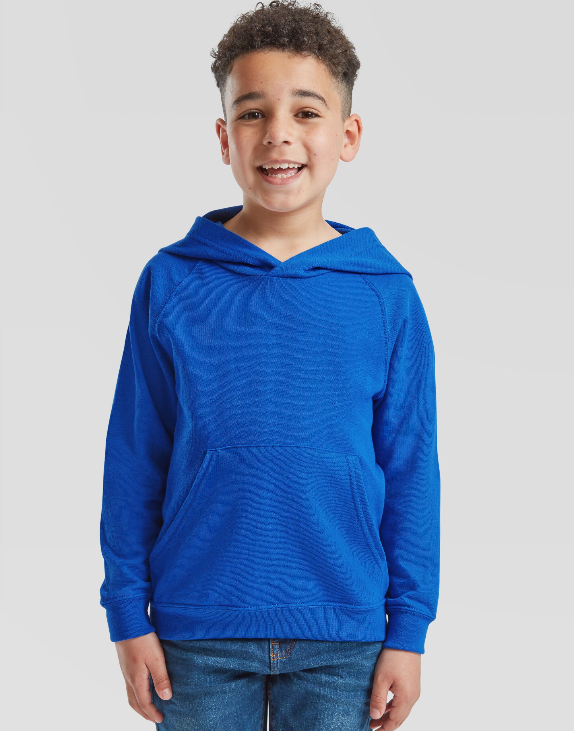 Fruit of the Loom Kids Lightweight Hooded Sweat 62009 - Royal - Customisable Sweatshirts