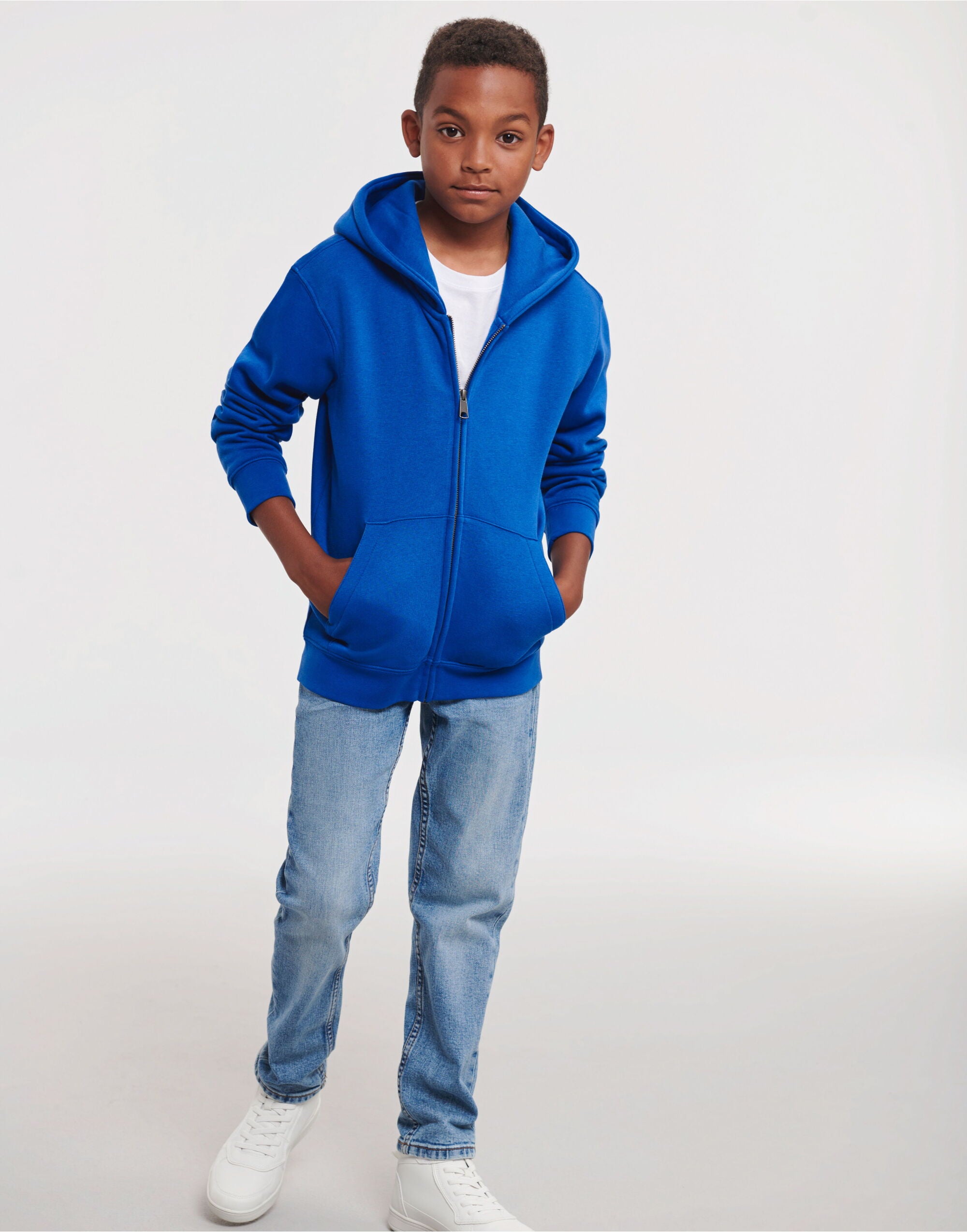 Russell Kids Authentic Zip Hood Sweat R266B - Bright Royal - Customisable Sweatshirts