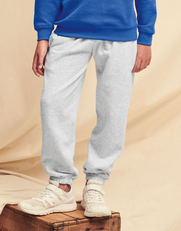 Fruit of the Loom Kids Classic Elastic Cuff Jog Pants 64051 - Black 05-06 Years - Customisable Joggers