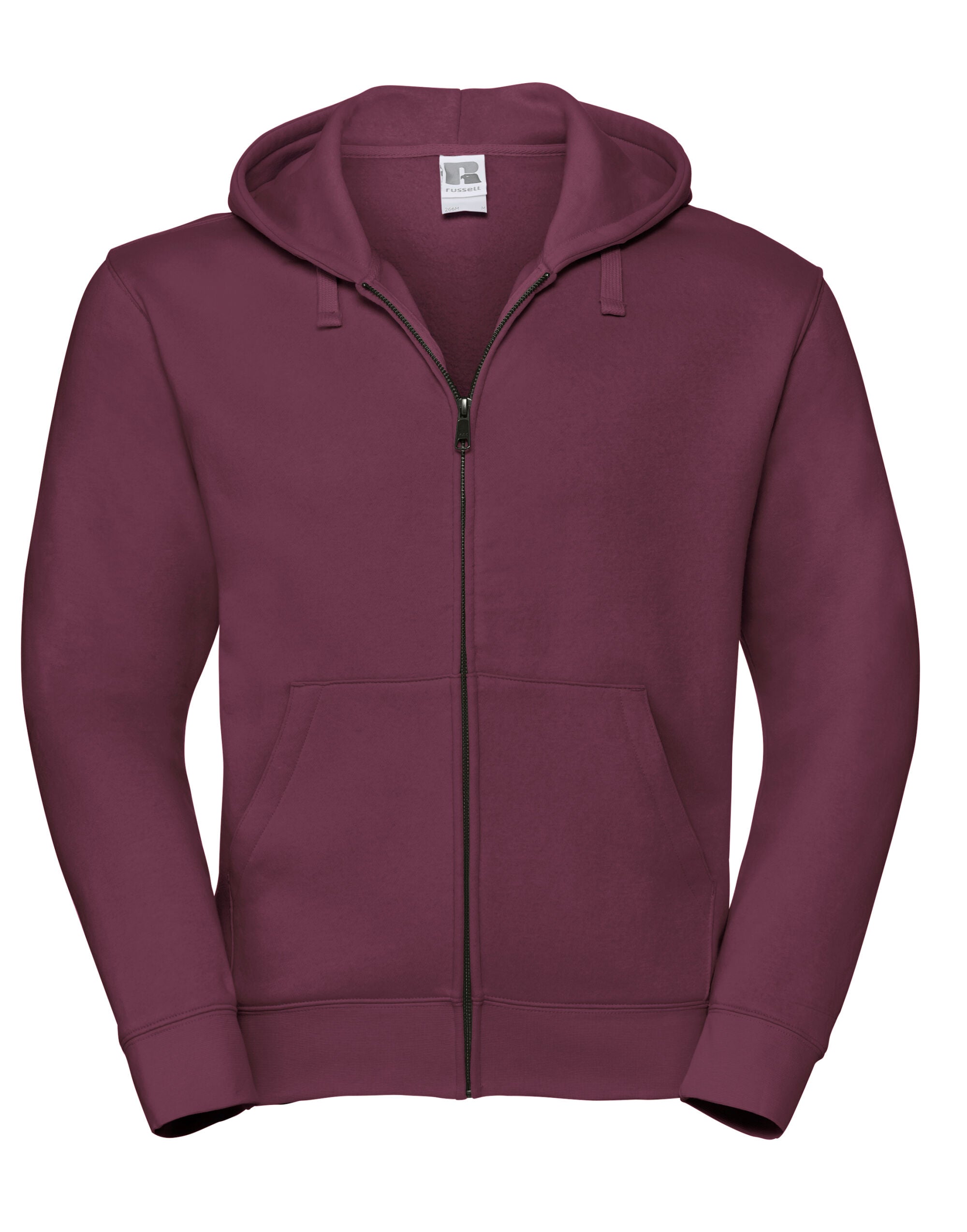 Russell Collection Russell Mens Authentic Zipped Hood Jacket 266M - Burgundy - Customisable Sweatshirts