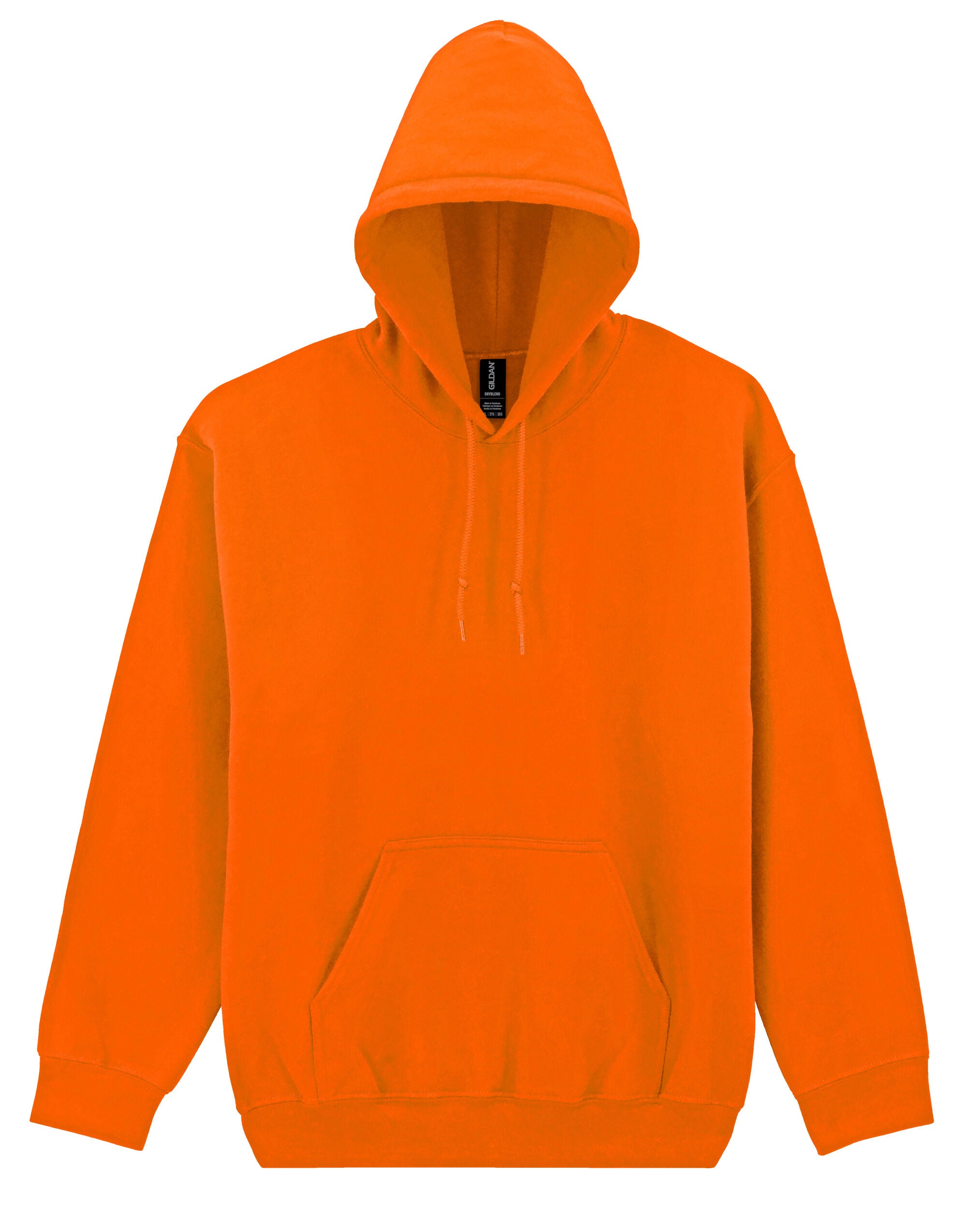 Gildan DryBlend Adult Hooded Sweatshirt 12500 - Safety Orange - Customisable Sweatshirts