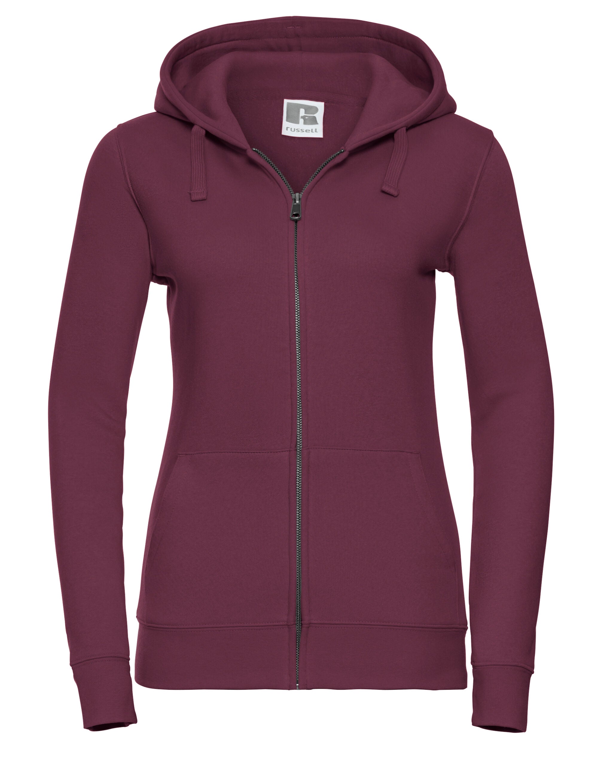 Russell Collection Russell Ladies Authentic Zipped Hood Jacket 266F - Burgundy - Customisable Sweatshirts