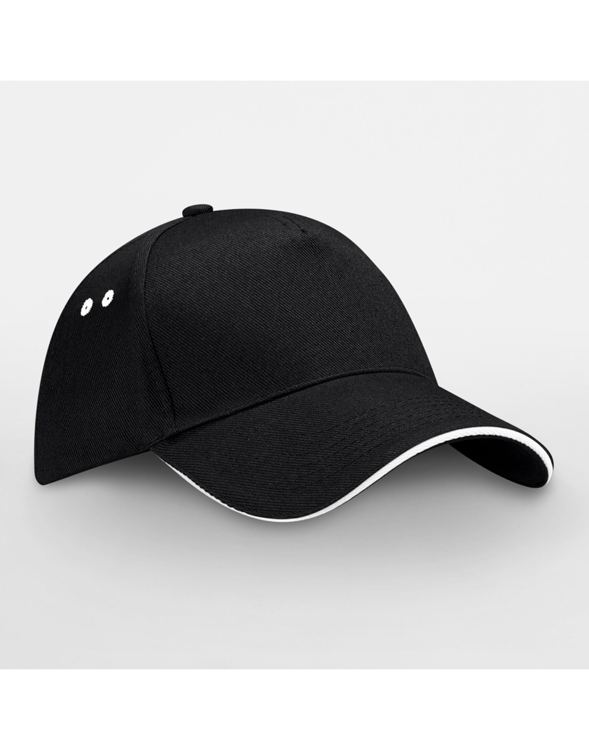 Beechfield Ultimate Sandwich Peak Cap B15C - Black White O S - Customisable Caps