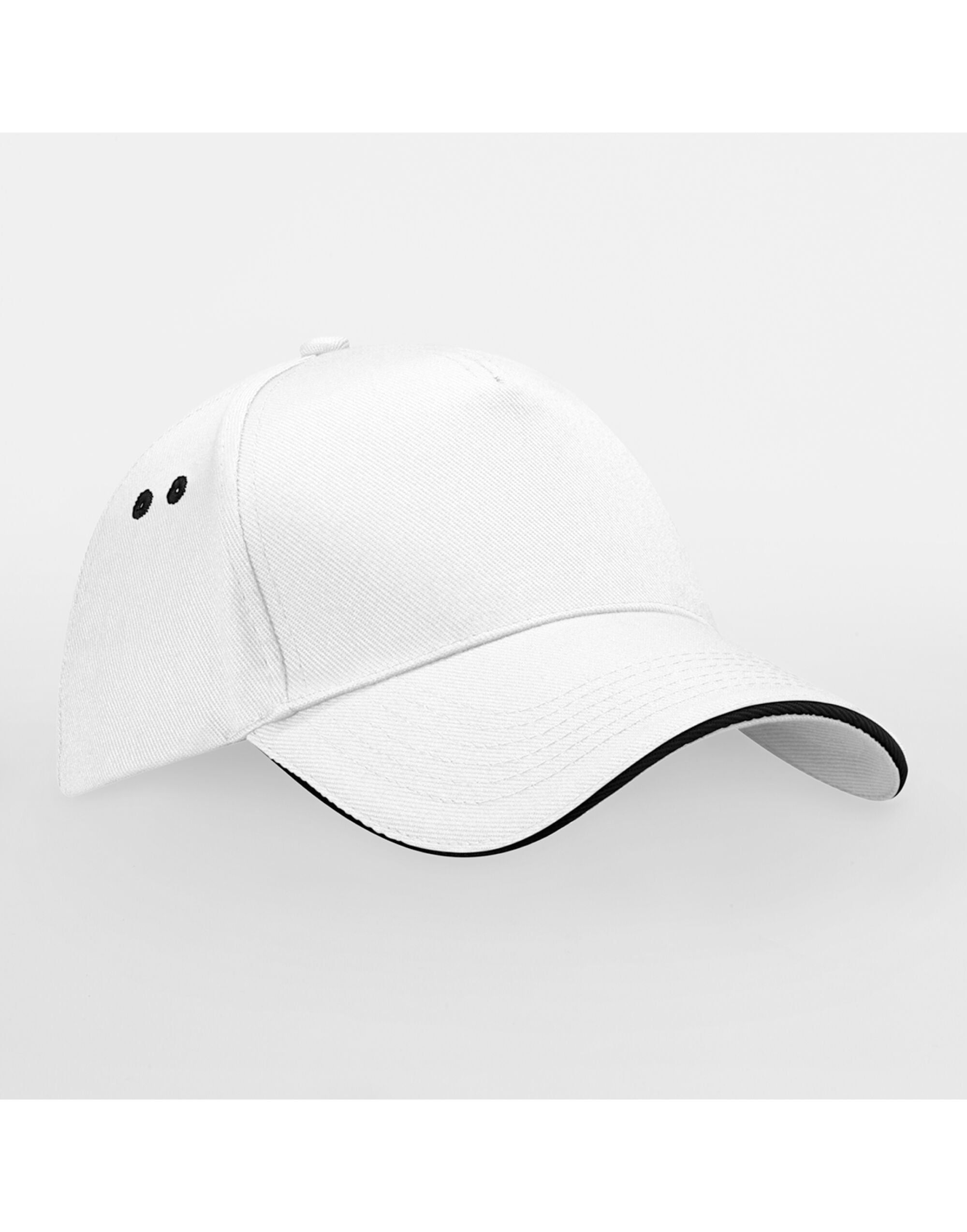 Beechfield Ultimate Sandwich Peak Cap B15C - White Black O S - Customisable Caps